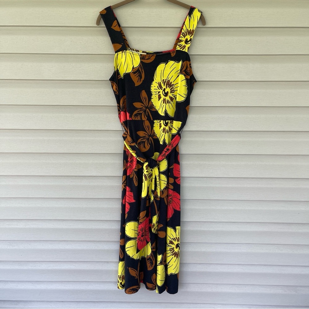 Ann Taylor Factory Floral Multicolor Belted Maxi Dress Size M NWT
